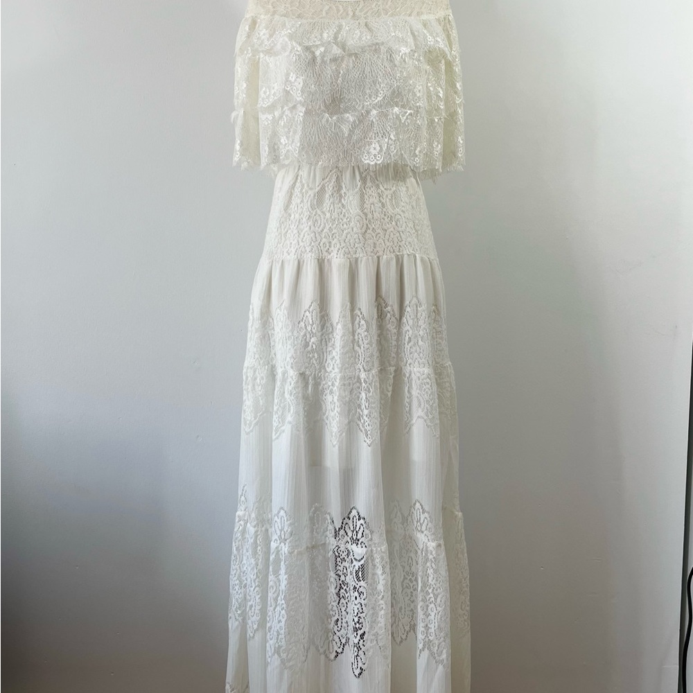 Ina White Lace Maxi Dress